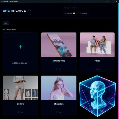 Click here to see preview images for "Luxe's DAZ Content Manager" Luxe's DAZ Content Manager