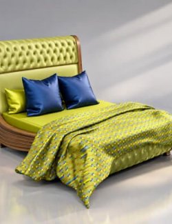 Luxury Classic Upholstered Bed 3d Model AQ3D