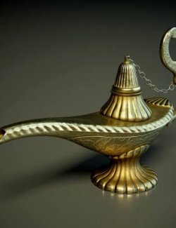 Magic Genie Lamp Prop Daz