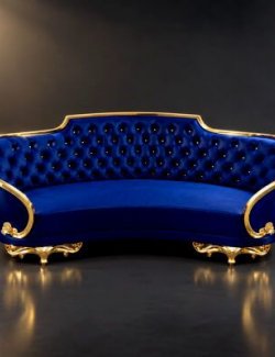 Luxury Royal Chesterfield Sofa with Gold Details AQ3D