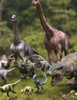 50 LOWREZ Dinosaurs for Daz Studio