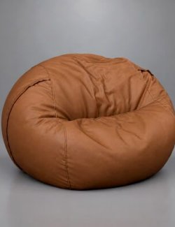 Bean Bag Chair 3D Model Realistic Fabric Pouf Furniture