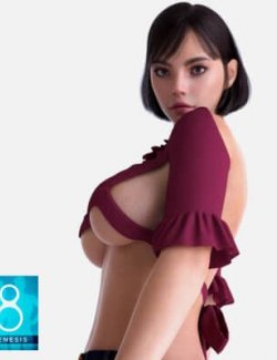 Romantic Ruffle Crop Top for Genesis 8 Female