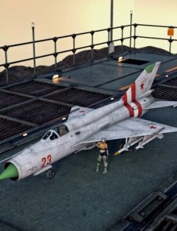 MIG 21S Fighter Plane with for DAZ3D