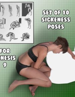 Set of 10 Sickness Poses for Genesis 9