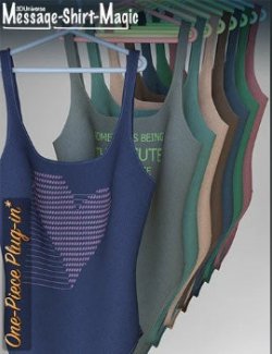 Message-Shirt-Magic One-Piece Plugin for Genesis 8 Female