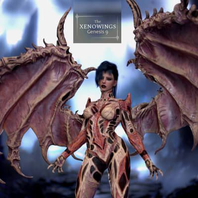 Click here to see preview images for "The Xeno-Wings: Bio-Athematic Wings for Genesis 9" The Xeno-Wings: Bio-Athematic Wings for Genesis 9