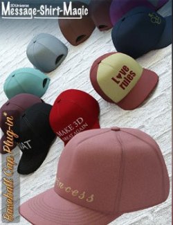 Message-Shirt-Magic Baseball Cap Plugin for Genesis 8 Female