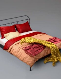 Classic Bedroom Bed Set 3D Model AQ3D
