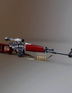 Modern Sniper Rifle with Scope and Ammo AQ3D
