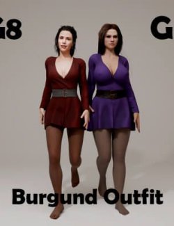 Burgund Outfit for Genesis 8 Female - Genesis 9