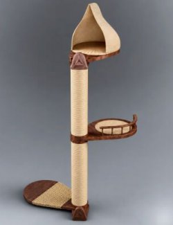 Cat Tree Tower with Scratching Post & Perches 3D Model