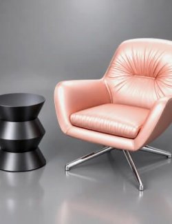 Modern Lounge Chair & Side Table 3D Model AQ3D