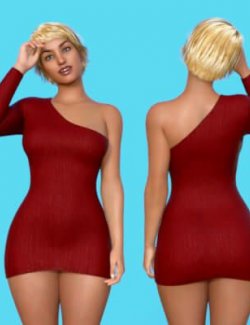 R3D One-Shoulder Mini Dress for Genesis 8 Females daz Free