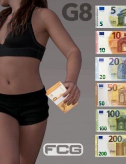 Euro Bills Hand Prop Bundle for Genesis 8