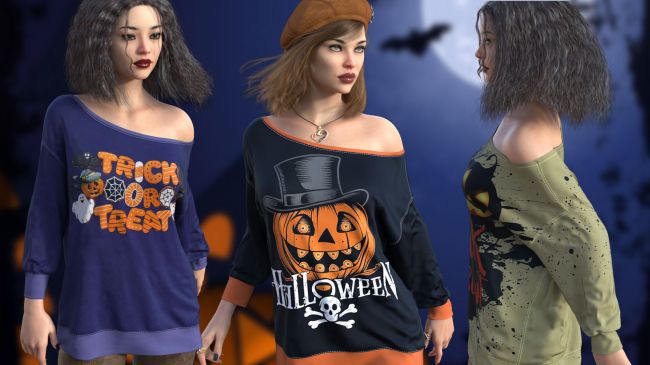 Click here to see preview images for "DA-Halloween for dForce Oversized Weekend Top G8FG8.1F G9 by Sveva" DA-Halloween for dForce Oversized Weekend Top G8FG8.1F G9 by Sveva