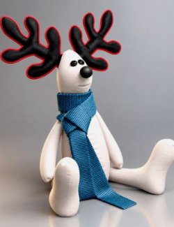 Cute Reindeer Character 3D Model With Scarf AQ3D