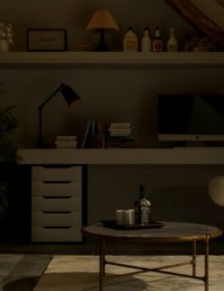 Cozy Attic Office for DAZ