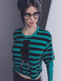 dForce Little Black Emo Tee Genesis8-8.1F-G9