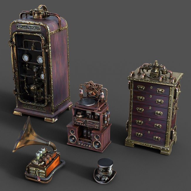 Steampunk Object Collection for Daz Studio | 3d Models for Daz Studio ...