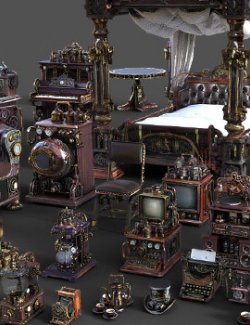 Steampunk Object Collection for Daz Studio