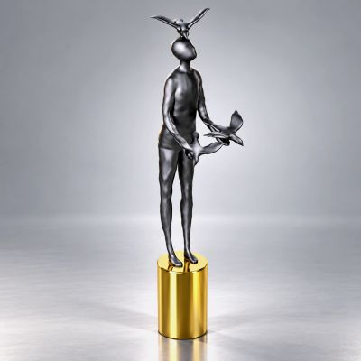 Click here to see preview images for "Fantasy Creature Statue 3D Model with Gold Pedestal" Fantasy Creature Statue 3D Model with Gold Pedestal