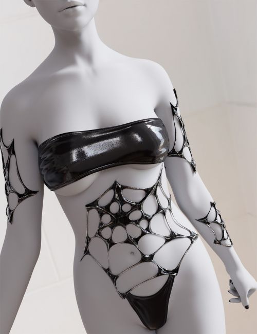 Click here to see preview images for "dForce Liquid Web Bodysuit Genesis 9" dForce Liquid Web Bodysuit Genesis 9